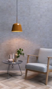 MISHA lampa wisząca retro w kolorze ochry fi 31cm 1xE27
