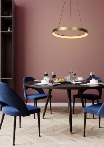 VIDAL LED 48W 2700K lampa wisząca złoty ring fi 58cm możliwość ściemniania