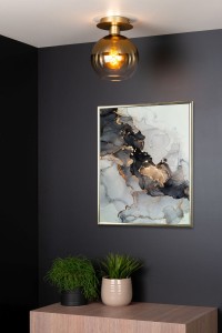 MARIUS 74114/01/02 lampa sufitowa 1xE27 klosz szkło złote fi 20cm wykończenie złote