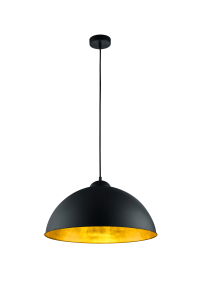 ROMINO 308000132 lampa wisząca czarno-złota duża misa fi50cm 1xE27