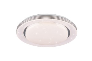 ATRIA plafon LED 22W 3000-6000K dodatki chrom fi 58cm sterowanie pilotem 