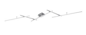 ARVIN 628410507 łamana lampa sufitowa nikiel mat LED 22W CCT + podświetlenie RGB 8W pilot w zestawie