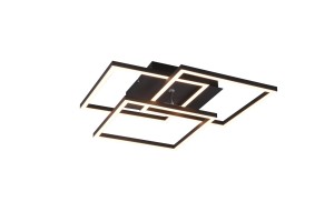 MOBILE geometryczna czarna lampa LED 27W  2700-6000K z obrotowymi ramkami sterowanie barwą i natężeniem światła za pomocą pilota montaż na ścianie lub suficie