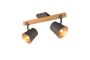 BELL 801900267 lampa listwa drewniana ze spotami 2xE14 wykończenie antyczny nikiel