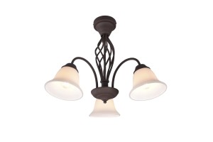 RUSTICA 601000324 klasyczna rdzawa lampa sufitowa z kloszami w kształcie dzwonu 3xE14