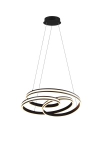 NURIA 326210132 lampa wisząca czarna serpentyna fi 60cm LED 60W CCT