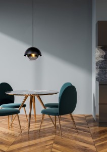 COOPER oprawa sufitowa zwieszana E27 czarna klosz dymiony 10410/20/30