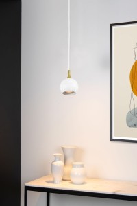 FAVORI lampa wisząca biała kulki fi 9cm 1xGU10 