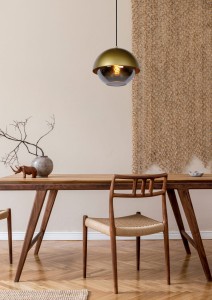 COOPER oprawa sufitowa zwieszana E27 złoto mat klosz dymiony 10410/20/02