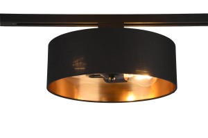 DUOLINE 76820280  lampa sufitowa czarno-złota fi 30cm do szyn 2-fazowych