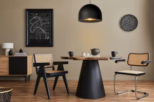 AKRON lampa duża czarna misa wisząca fi 50cm 1xE27