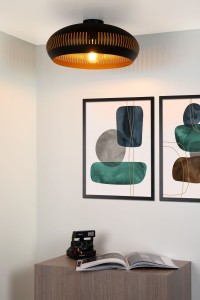 RAYCO lampa sufitowa metalowa czarna fi 45cm 1xE27 styl vintage