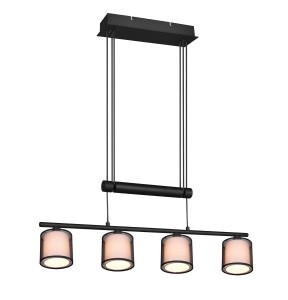 BURTON 311400432 czarna lampa wisząca podwójne abażury czarno-białe 4xE14