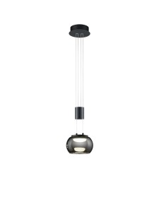 MADISON 342010132 lampa wisząca czarna z dymionymi kloszami LED 8W 3000K 3stepDim płynna regulacja wysokości