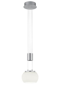 MADISON 342010107 lampa wisząca nikiel mat z białymi kloszami LED 8W 3000K 3stepDim płynna regulacja wysokości