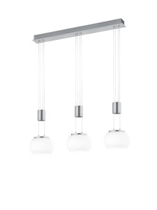 MADISON 342010307 lampa wisząca nikiel mat z białymi kloszami LED 3x8W 3000K 3stepDim płynna regulacja wysokości