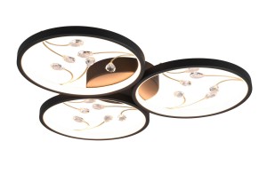 GROOVY 642110332 lampa sufitowa czarne ringi z ozdobami ze szkła LED 30W 3000K 3stepDim