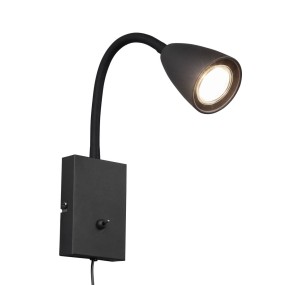 WANDA 202670132 kinkiet czarny regulowany 1xGU10 z wyłącznikiem
