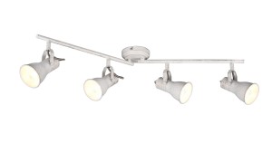 STEAM 813400427 lampa listwa sufitowa retro biała przecierana złotem 4xE14 regulowana