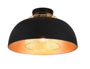 PUNCH lampa sufitowa fi 35cm klosz wewnętrzny ze złotej siatki klosz zewnętrzny czarno-złoty 1xE27