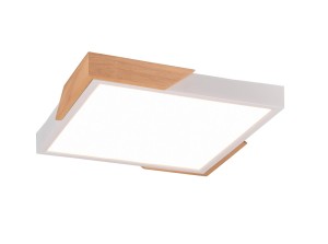 META plafon LED 20W 3000K biały z imitacją drewna fi 31cm 3-stopniowe ściemnianie