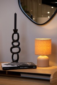 WOOLLY 10516/01/44 lampa nocna terakota abażur z grubo tkanej bawełny pomarańczowy "miś" 1xE14