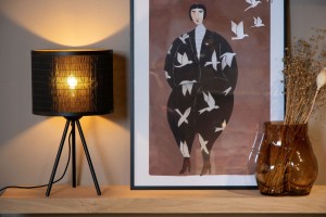 TAGALOG 21529/26/30 lampa stołowa bambusowa czarna fi 26cm 1xE27