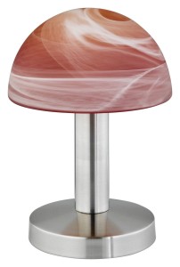 FYNN II 599100118 lampa stołowa nikiel mat z dotykowym włącznikiem klosz pomarańczowe szkło 1xE14