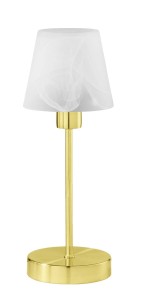 LUIS II 595700108 lampa stołowa mosiądz mat klosz białe szkło 1xE14 włącznik dotykowy