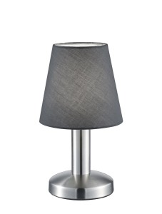 MATS II 599700142 lampa nocna nikiel mat popielaty abażur 1xE14 włącznik dotykowy