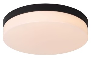 BISKIT plafon łazienkowy LED 24W IP44 fi 34,5cm czarny z czujnikiem ruchu