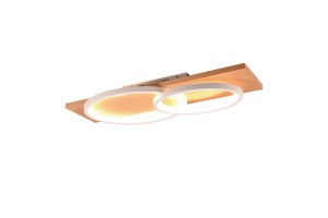 BARCA 641110231 lampa sufitowa dwa białe ringi na desce LED 30W 3000K 3stepdim