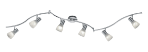 LEVISTO 871010607 lampa sufitowa długa 180cm regulowana nikiel mat klosz alabaster LED 6x4,9W E14 3000K