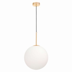 FREDICA D30 lampa wisząca złota klosz kula mleczna fi 30cm E27