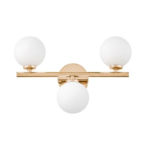 MARSIADA W3 kinkiet złoty z mlecznymi kulkami 3xG9