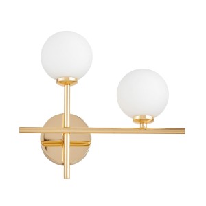 MARSIADA NEO RT kinkiet złoty z mlecznymi kulkami 2xG9