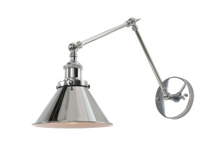 GUBI W2 kinkiet loftowy chrom łamane ramię regulowane E27