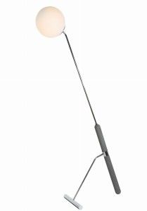 GRANINO W1 nowoczesna lampa podłogowa beton chrom ze szklanym kloszem E27