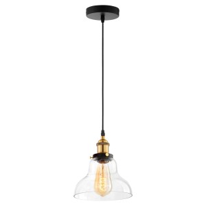 ZUBI lampa wisząca loft klosz szklany przezroczysty E27