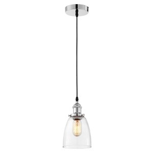 FABI PRO W1 lampa wisząca loft chromowana klosz przezroczysty E27