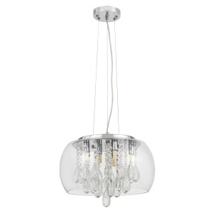 TOSSO D40 CLEAR lampa wisząca szklana z zawieszkami kryształowymi 6xG9