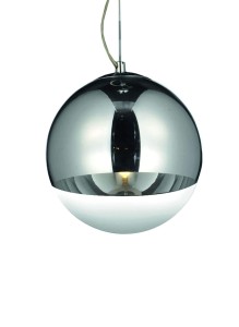 IBIZA lampa wisząca szklana kula chrom fi 30cm E27