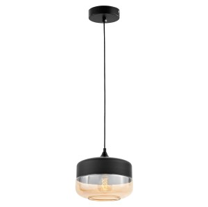 BARLET lampa wisząca szklana czarna loft E27