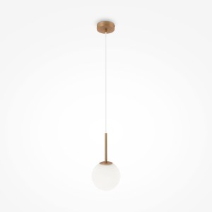 BASIC FORM lampa wisząca złota klosz biała kula fi 15cm E14