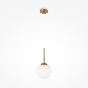 BASIC FORM lampa wisząca złota klosz biała kula fi 20cm E14
