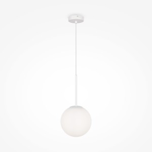 BASIC FORM lampa wisząca biała klosz biała kula fi 20cm E14