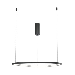 GLINT lampa wisząca LED 24W fi 48cm asymetryczna czarna