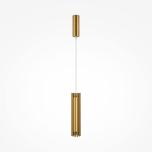 SONATA zwis z rurek złoty z mlecznym kloszem LED 12W 3000K