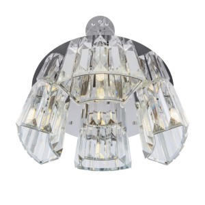 COLLINE lampa wisząca nowoczesna z zawieszkami z polerowanego szkła 4xG9