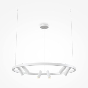 SATELLITE lampa wisząca biała ring z regulowanymi spotami LED 42W
